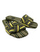 Amambaih Shoe Size 37 Yellow, Black, White & Green Textile Woven Slip On Sandals Yellow, Black, White & Green / 37
