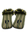Amambaih Shoe Size 37 Yellow, Black, White & Green Textile Woven Slip On Sandals Yellow, Black, White & Green / 37