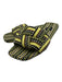 Amambaih Shoe Size 37 Yellow, Black, White & Green Textile Woven Slip On Sandals Yellow, Black, White & Green / 37
