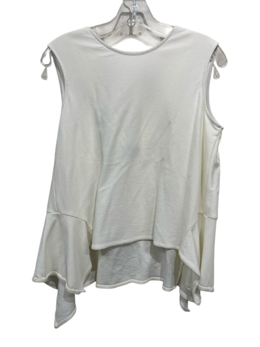 In Good Company Size S Cream Cotton Blend Ribbed Back V Sleeveless Top Cream / S