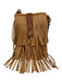 Canoe Tan & brown Leather Chain Fringe Detachable Strap Crossbody Bag Tan & brown / Small