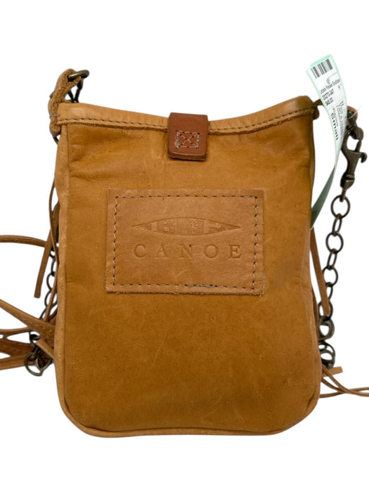 Canoe Tan & brown Leather Chain Fringe Detachable Strap Crossbody Bag Tan & brown / Small