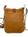 Canoe Tan & brown Leather Chain Fringe Detachable Strap Crossbody Bag Tan & brown / Small