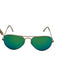 RayBan Gold Gold Tone Metal Polarized Mirrored Case Aviator Sunglasses Gold