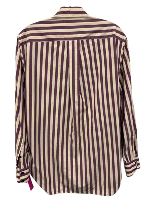 Rag & Bone Size S Purple & White Cotton Long Sleeve Stripe Buttons Blouse Top Purple & White / S