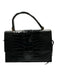 Milaner Italia Black Embossed Leather Magnetic  Flap Gold Hardware Bag Black / XS/S