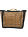 No Brand Tan Brown & Black Rattan Bamboo Handle Sheer Tote Bag Tan Brown & Black / L