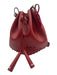 Tod's Cherry Red Leather Rubber Stud Detaill Drawstring Bucket Bag Cherry Red / Small