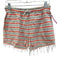LemLem Size Small White, Gray, Orange Cotton Stripe Poncho Style Short Set White, Gray, Orange / Small