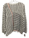 LemLem Size Small White, Gray, Orange Cotton Stripe Poncho Style Short Set White, Gray, Orange / Small