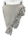 Minnie Rose White Cotton Semi-Sheer Ruffle Edging Wrap Shawl scarf White / One Size