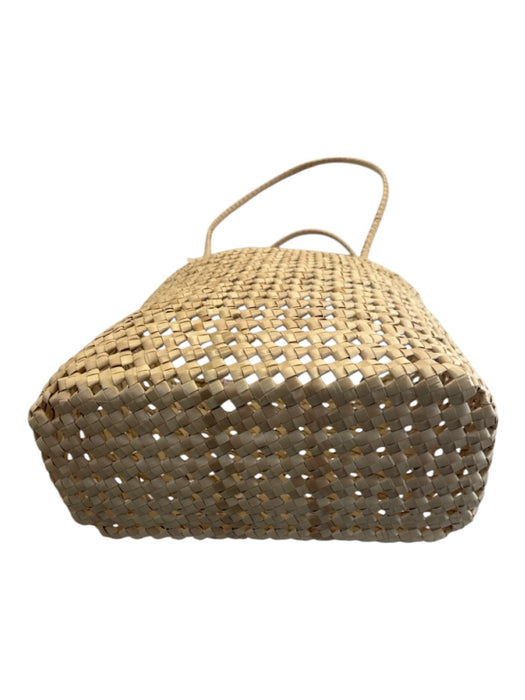 No Brand Tan Beige Straw Checkered Bag Tan Beige / L