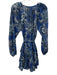 Love The Label Size M Blue & White Cotton Botanical Tiered Above Knee Dress Blue & White / M