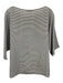 Ann Mashburn Size L blue gray & white Silk Stripe Wide Neck Top blue gray & white / L