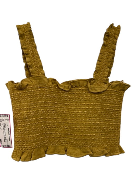 Free People Size XS Mustard Yellow Viscose Shirred Waist Square Neck Skirt Set Mustard Yellow / XS