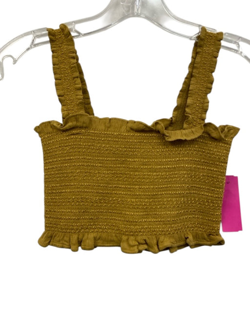 Free People Size XS Mustard Yellow Viscose Shirred Waist Square Neck Skirt Set Mustard Yellow / XS