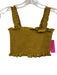 Free People Size XS Mustard Yellow Viscose Shirred Waist Square Neck Skirt Set Mustard Yellow / XS