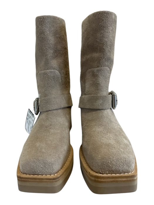 Rag & Bone Shoe Size 37 Gray Leather Suede Square Toe Half Calf Platform Boots Gray / 37