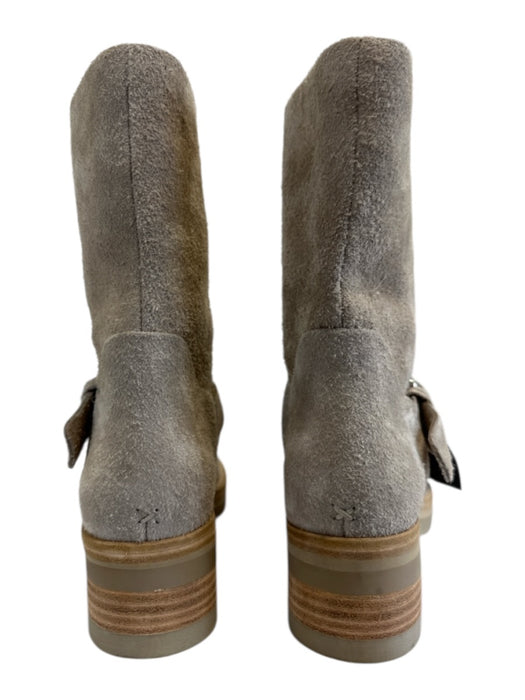 Rag & Bone Shoe Size 37 Gray Leather Suede Square Toe Half Calf Platform Boots Gray / 37