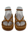 Loeffler Randall Shoe Size 7 Brown Suede leather Ankle Wrap Thong Strap Sandals Brown / 7