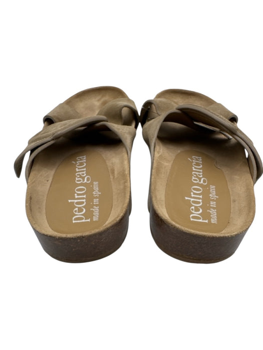 Pedro Garcia Shoe Size 37 Beige Suede leather Criss Cross Open Sandals Beige / 37