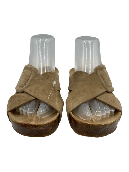 Pedro Garcia Shoe Size 37 Beige Suede leather Criss Cross Open Sandals Beige / 37