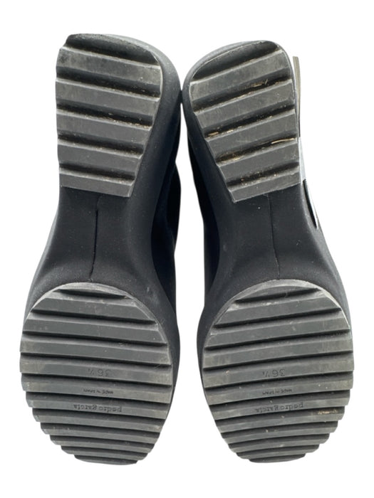 Pedro Garcia Shoe Size 36.5 Black Nylon Platform Wedge Stretch Booties Black / 36.5