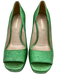 Prada Shoe Size 37.5 Green & Gold Synthetic Knit Peep Toe Glitter Pumps Green & Gold / 37.5