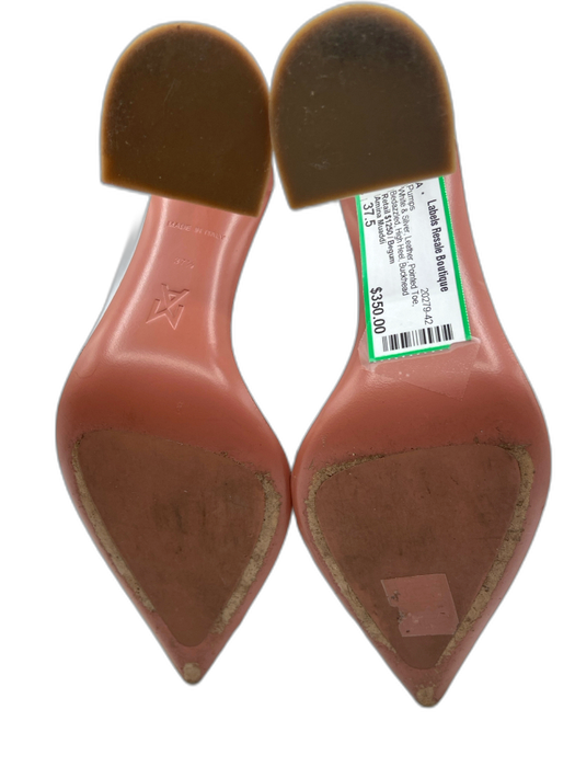 Amina Muaddi Shoe Size 37.5 White & Silver Leather Pointed Toe Bedazzled Pumps White & Silver / 37.5