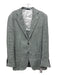 Suitsupply Green & White Linen Houndstooth 2 Button Men's Blazer Green & White / 48