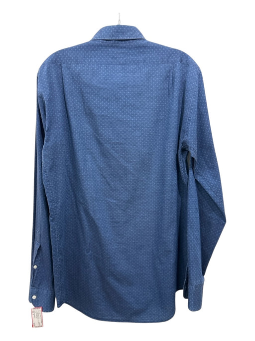 Sid Mashburn Size M Blue Cotton All Over Print Button up Men's Long Sleeve Shirt Blue / M