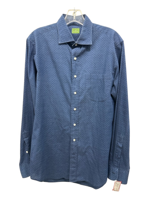 Sid Mashburn Size M Blue Cotton All Over Print Button up Men's Long Sleeve Shirt Blue / M