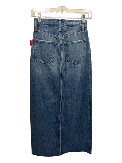Favorite Daughter Size 24 Medium Wash Cotton Denim Whiskering High Rise Skirt Medium Wash / 24