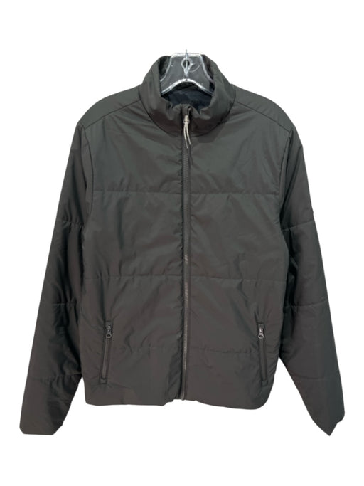 Vuori Size Est M Gray Synthetic Solid Puffer Zip Up Men's Jacket Gray / Est M