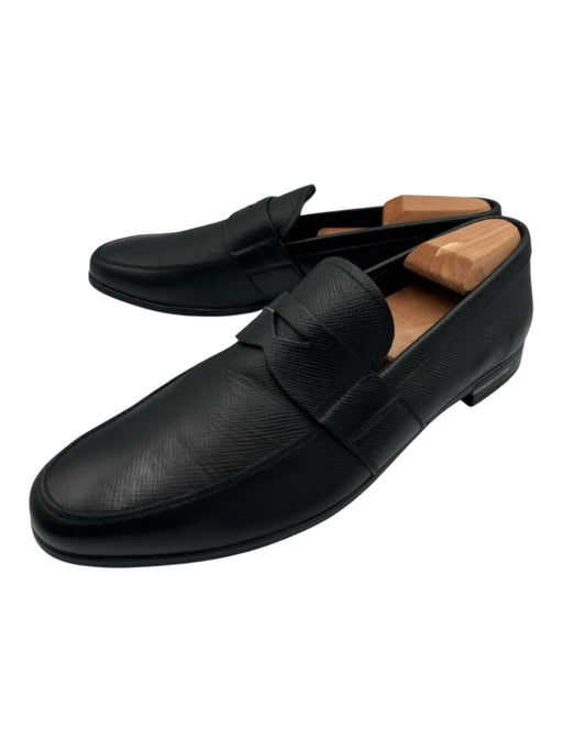 Prada Shoe Size 9 Black Leather Solid Dress Men's Shoes Black / 9