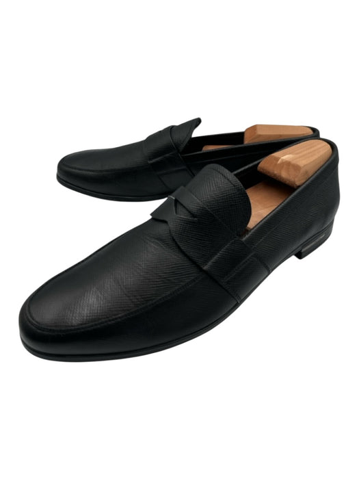 Prada Shoe Size 9 Black Leather Solid Dress Men's Shoes Black / 9