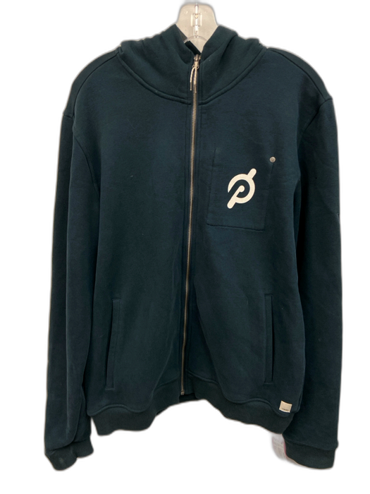 Vuori Size Est M Green Blue Cotton Blend Solid Zip UP Hoodie Long Sleeve Shirt Green Blue / Est M