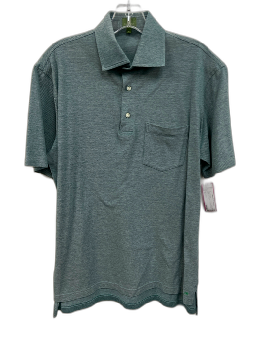 Sid Mashburn Size M Green Cotton Solid Polo front pocket Men's Short Sleeve Green / M