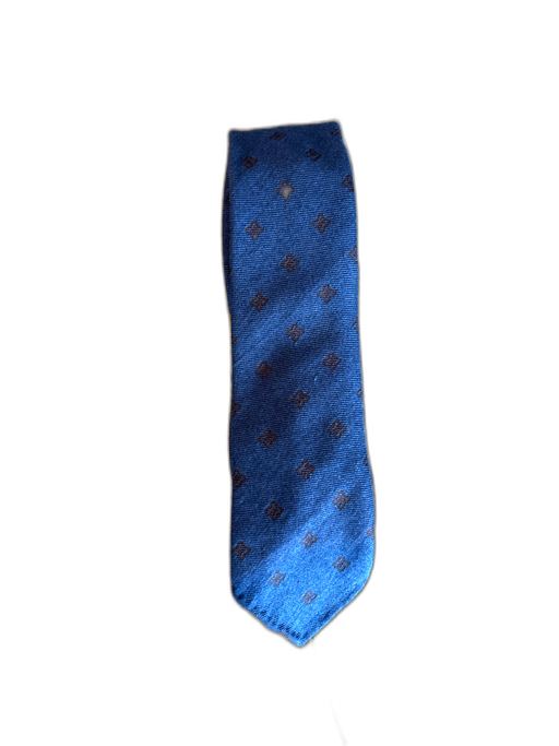 Sid Mashburn Blue & Brown Wool Blend Abstract Men's Ties Blue & Brown