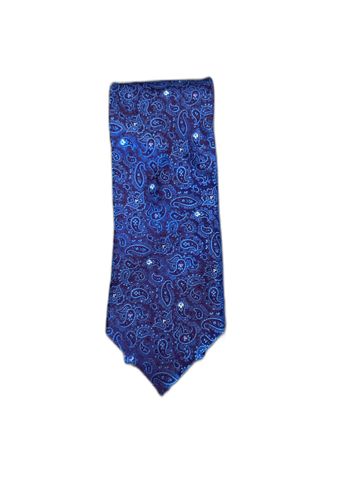 Canali Purple & Blue Print Silk Paisley Men's Ties Purple & Blue Print