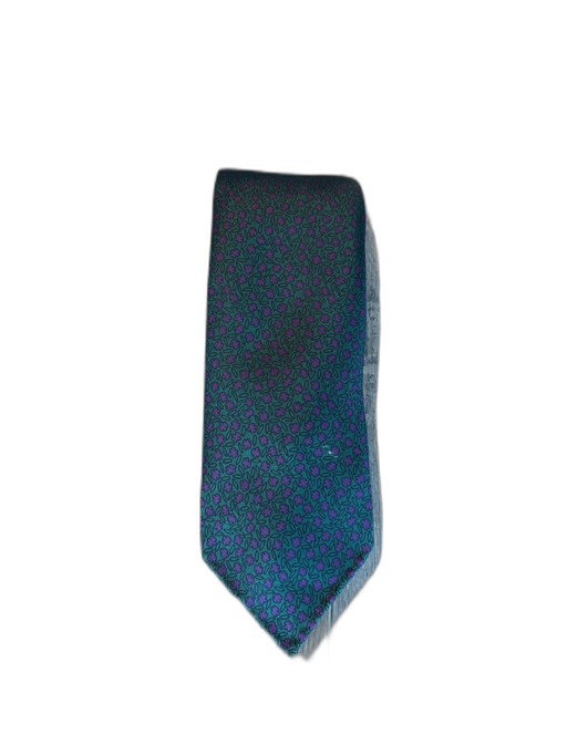 Drakes Green & Purple Silk Floral Men's Ties Green & Purple