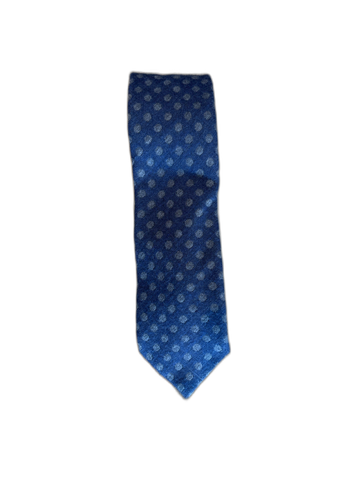 Canali Blue & Gray Wool Blend Dots Men's Ties Blue & Gray