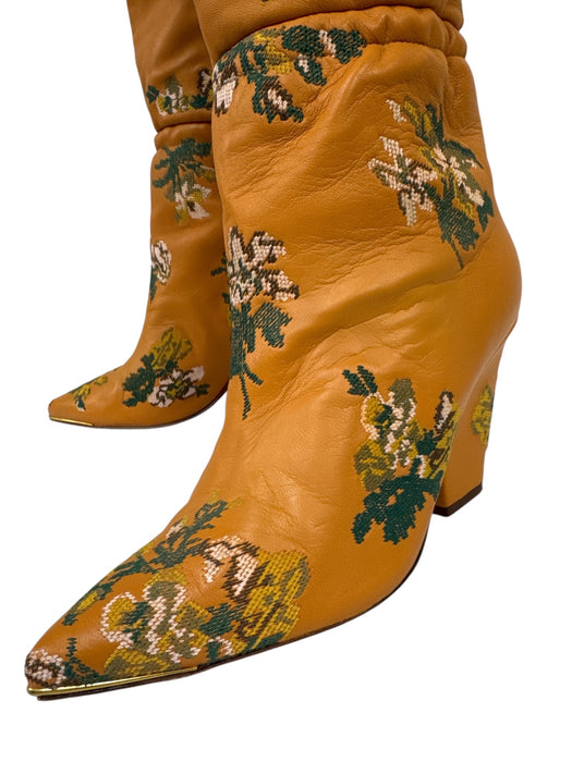 Tory Burch Shoe Size 6.5 Orange, Green & Multi Leather Over the Knee Boots Orange, Green & Multi / 6.5