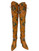 Tory Burch Shoe Size 6.5 Orange, Green & Multi Leather Over the Knee Boots Orange, Green & Multi / 6.5