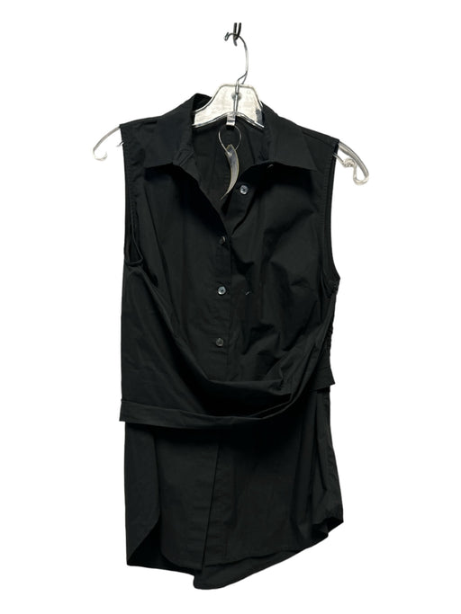 Derek Lam 10 Crosby Size 6 Black Cotton Sleeveless Button Down Top Black / 6