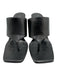 J Crew Shoe Size 8.5 Black & Brown Leather Upper Square Toe Thong Mule Sandals Black & Brown / 8.5