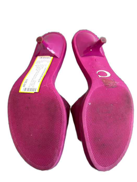 Coach Shoe Size 7 Pink PVC Jelly Slip On Kitten Heel Monogram footbed Sandals Pink / 7