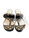 Coach Shoe Size 7 Brown Patent Leather Canvas Monogram Platform Thong Sandals Brown / 7