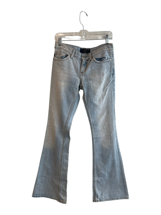 Juicy Couture Size 27 Blue & Aqua Cotton Light Wash Low Rise Flare Leg Jeans Blue & Aqua / 27