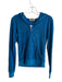 Juicy Couture Size M Blue Cotton Terry Cloth Long Sleeve Zip Front hood Jacket Blue / M